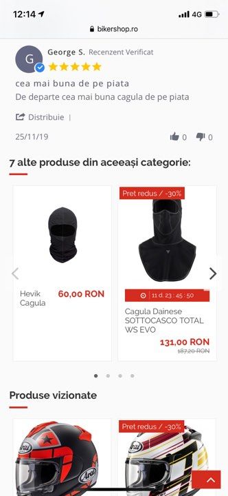 Am adaugat optiunea de review pentru produsele noastre pe www.bikershop.ro